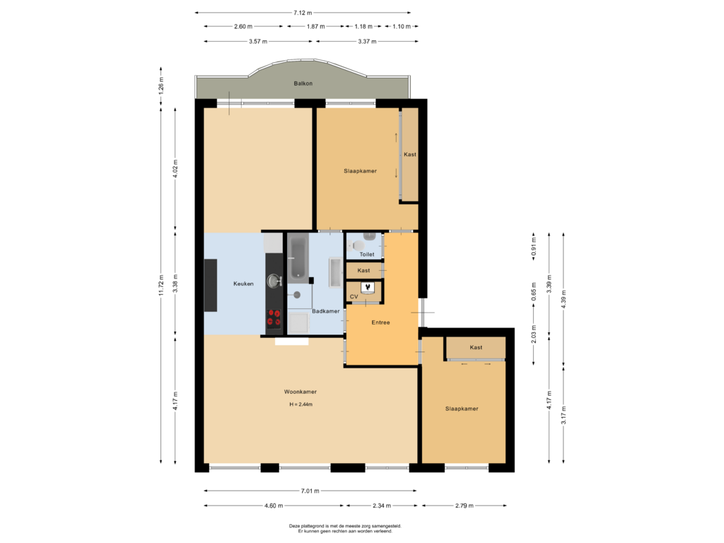 View floorplan of Appartement of Maasboulevard 116