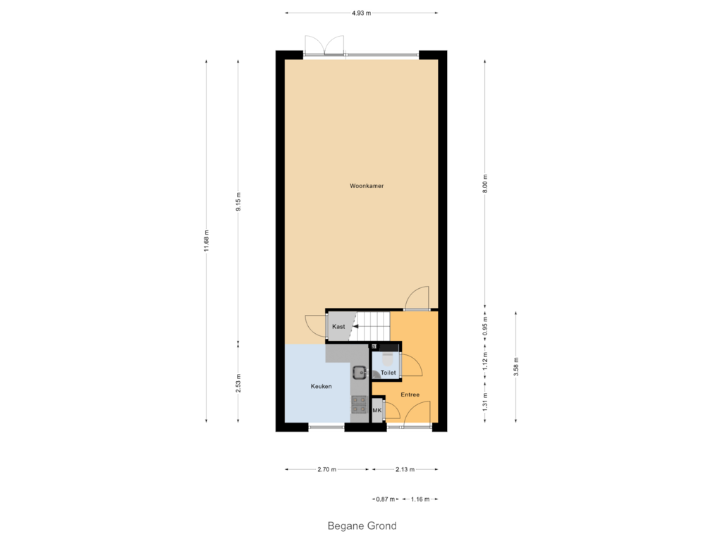 Bekijk plattegrond van Begane Grond van Castor 51