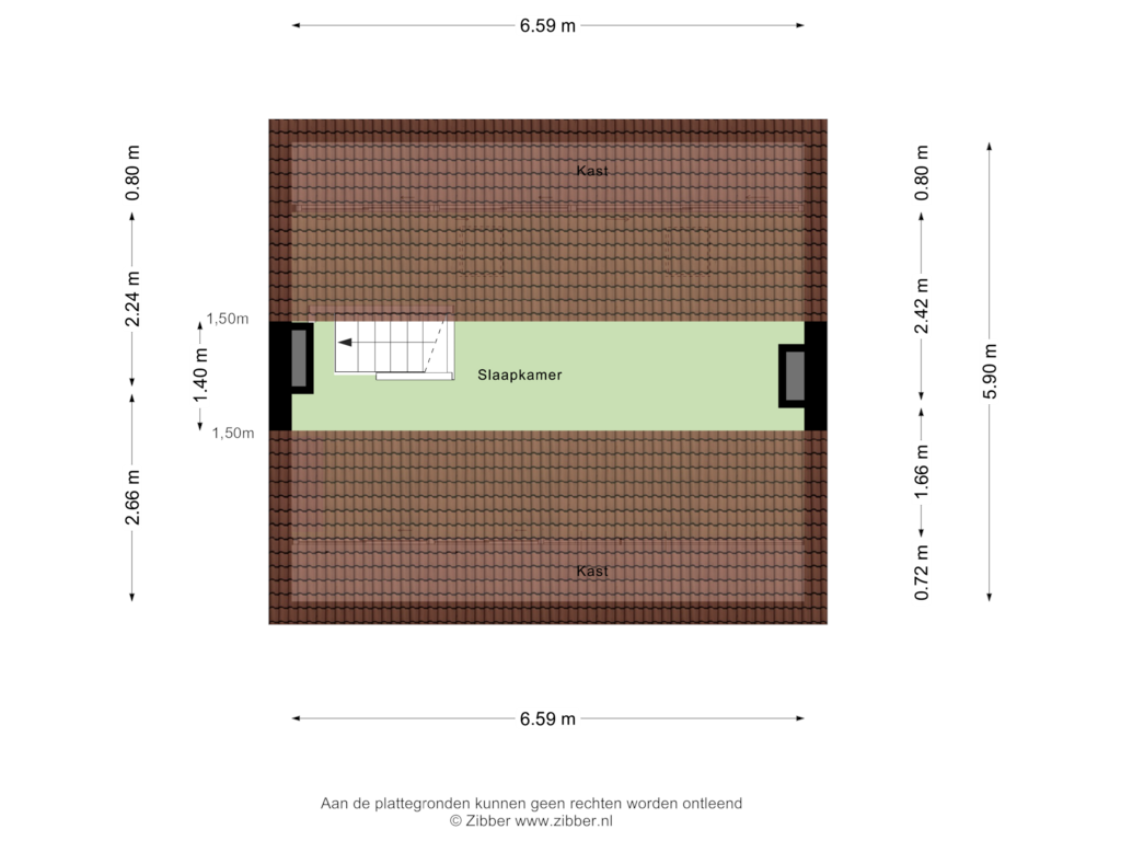 Bekijk plattegrond van Tweede  verdieping van Beatrixstraat 14