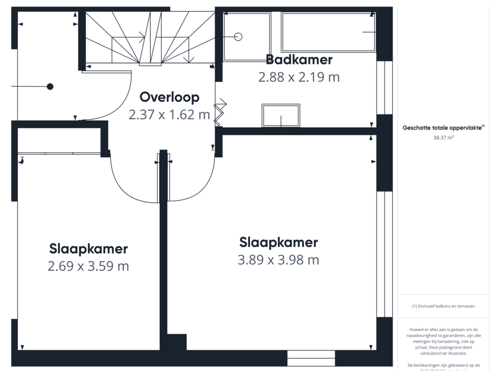 View floorplan of Eerste verdieping of Kennedylaan 31