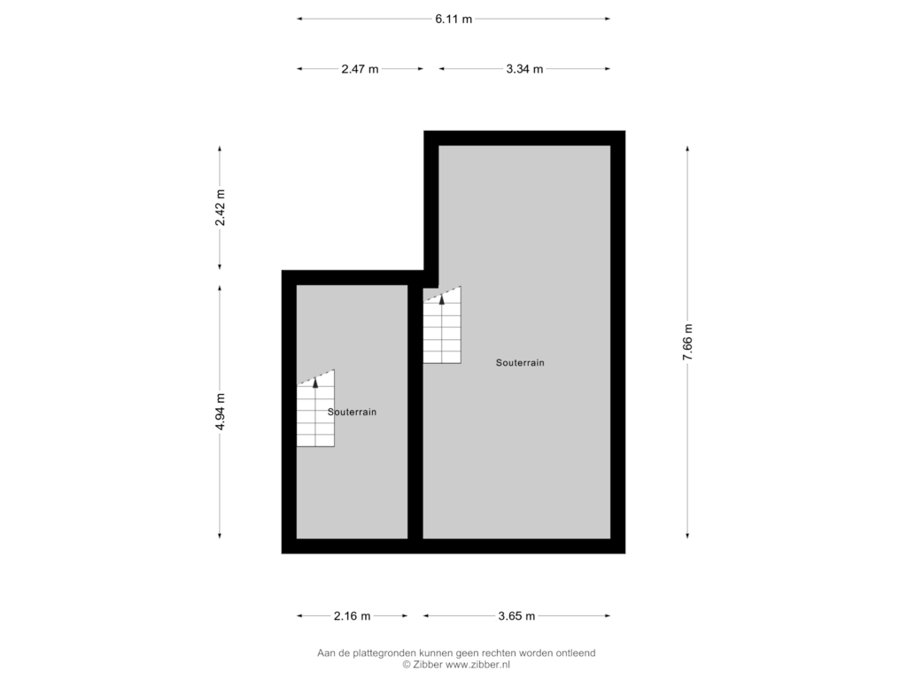 Bekijk plattegrond van Souterrain van Julianusstraat 76