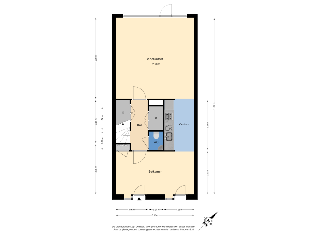 View floorplan of Begane Grond of Nootdorpse Landingslaan 132