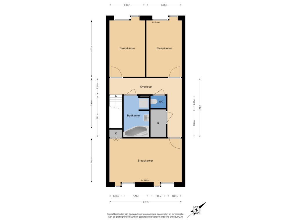 View floorplan of 1e Verdieping of Nootdorpse Landingslaan 132