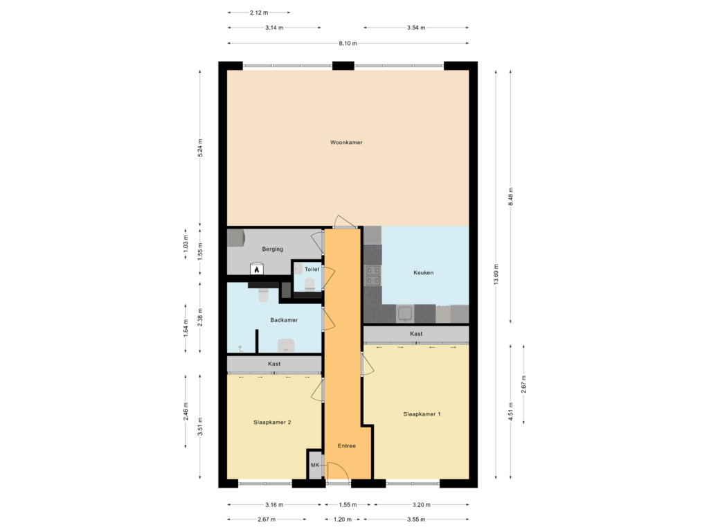 Bekijk plattegrond van Appartement van Grote Markt 27