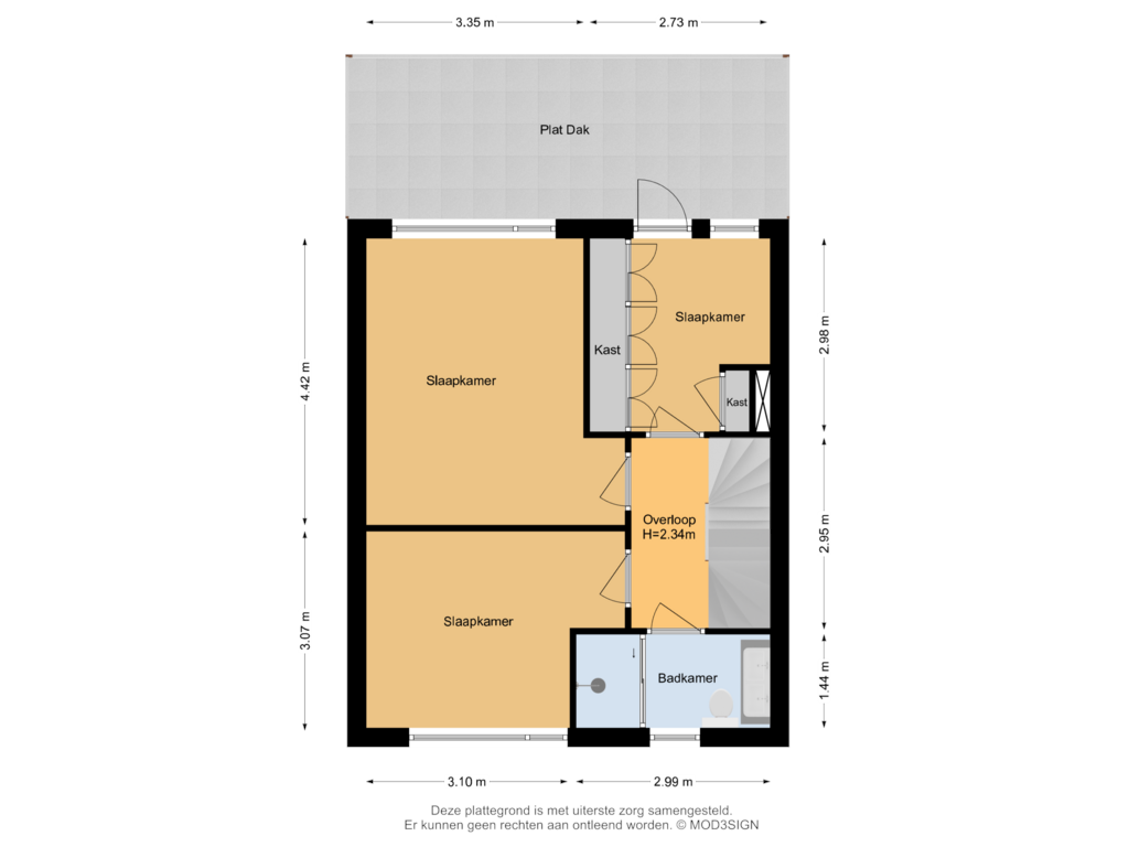 View floorplan of 1e Verdieping of Crijnssenstraat 18