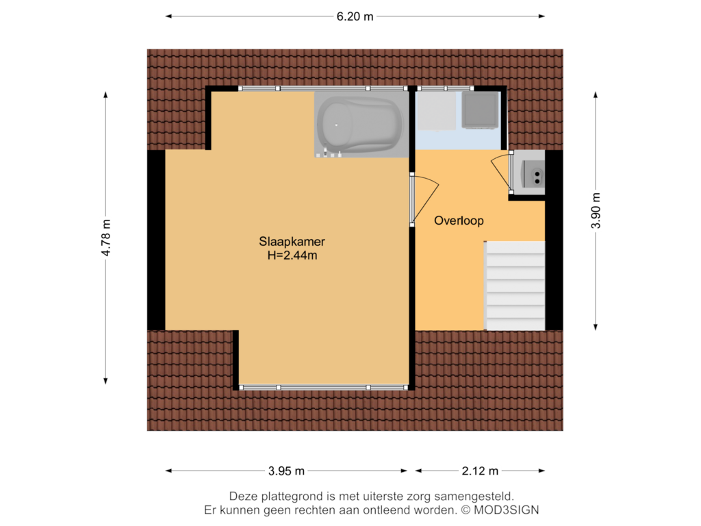 View floorplan of 2e Verdieping of Crijnssenstraat 18