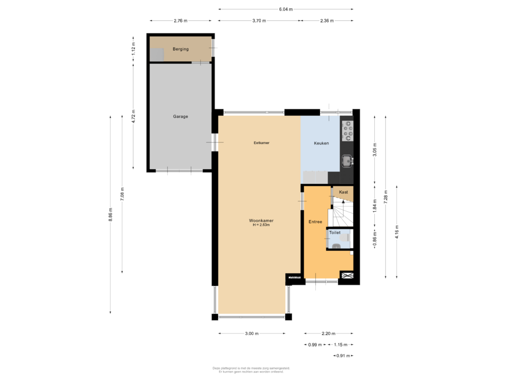 Bekijk plattegrond van Begane grond van Frits Zernikelaan 14