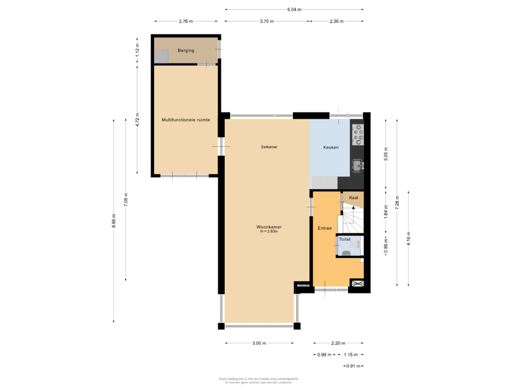 Bekijk plattegrond van optionele begane grond van Frits Zernikelaan 14