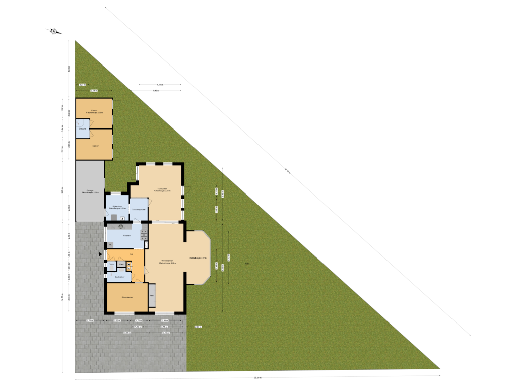 View floorplan of Begane grond Tuin of Paasdijkweg 5-A