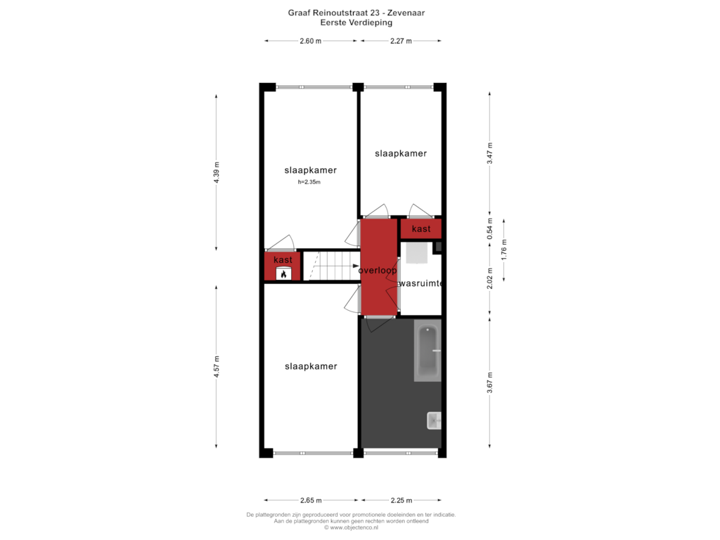 Bekijk plattegrond van EERSTE VERDIEPING van Graaf Reinoutstraat 23