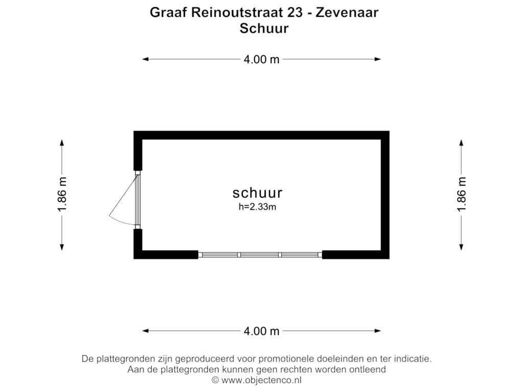 Bekijk plattegrond van SCHUUR van Graaf Reinoutstraat 23