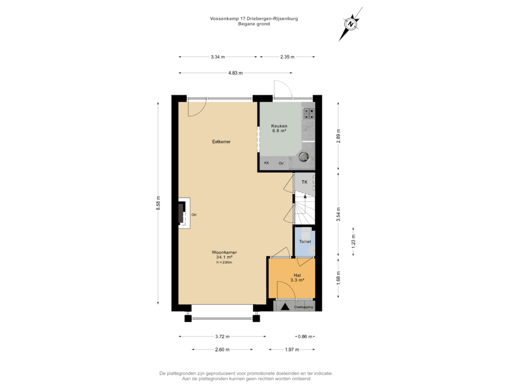 Bekijk plattegrond van Begane grond van Vossenkamp 17