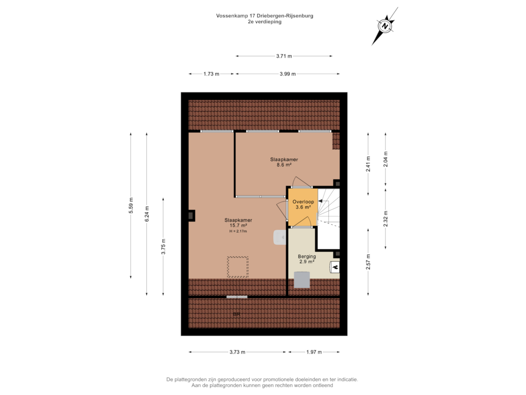 Bekijk plattegrond van 2e verdieping van Vossenkamp 17