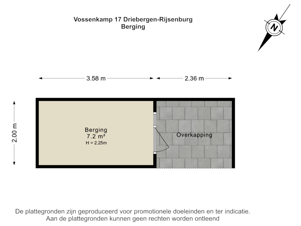 Bekijk plattegrond van Berging van Vossenkamp 17