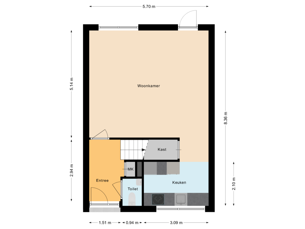 Bekijk plattegrond van Begane grond van Mimosalaan 98