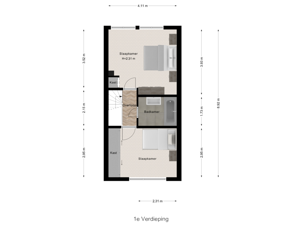 View floorplan of 1e Verdieping of Desdemonastraat 223