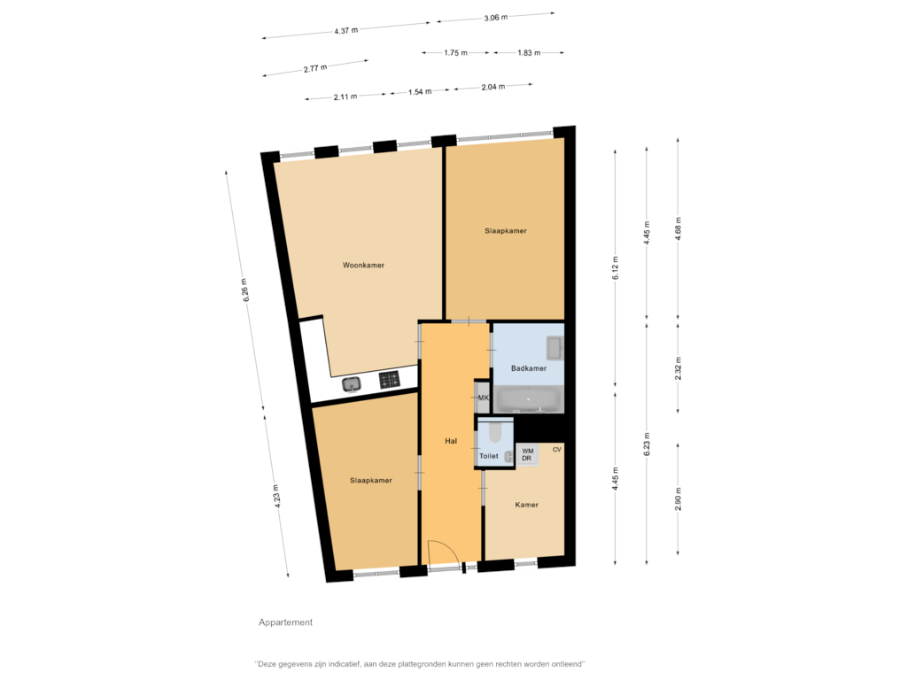 View floorplan of Appartement of Kaaikhof 239