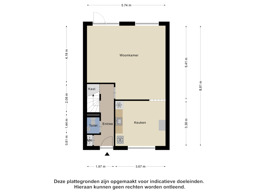 Bekijk plattegrond van Begane Grond van Eendrachtstraat 32