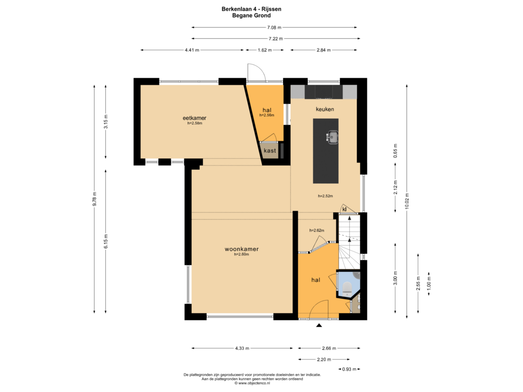 Bekijk plattegrond van BEGANE GROND van Berkenlaan 4