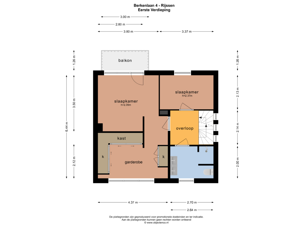 Bekijk plattegrond van EERSTE VERDIEPING van Berkenlaan 4