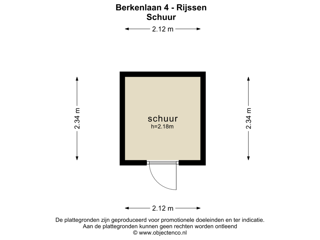 Bekijk plattegrond van SCHUUR van Berkenlaan 4