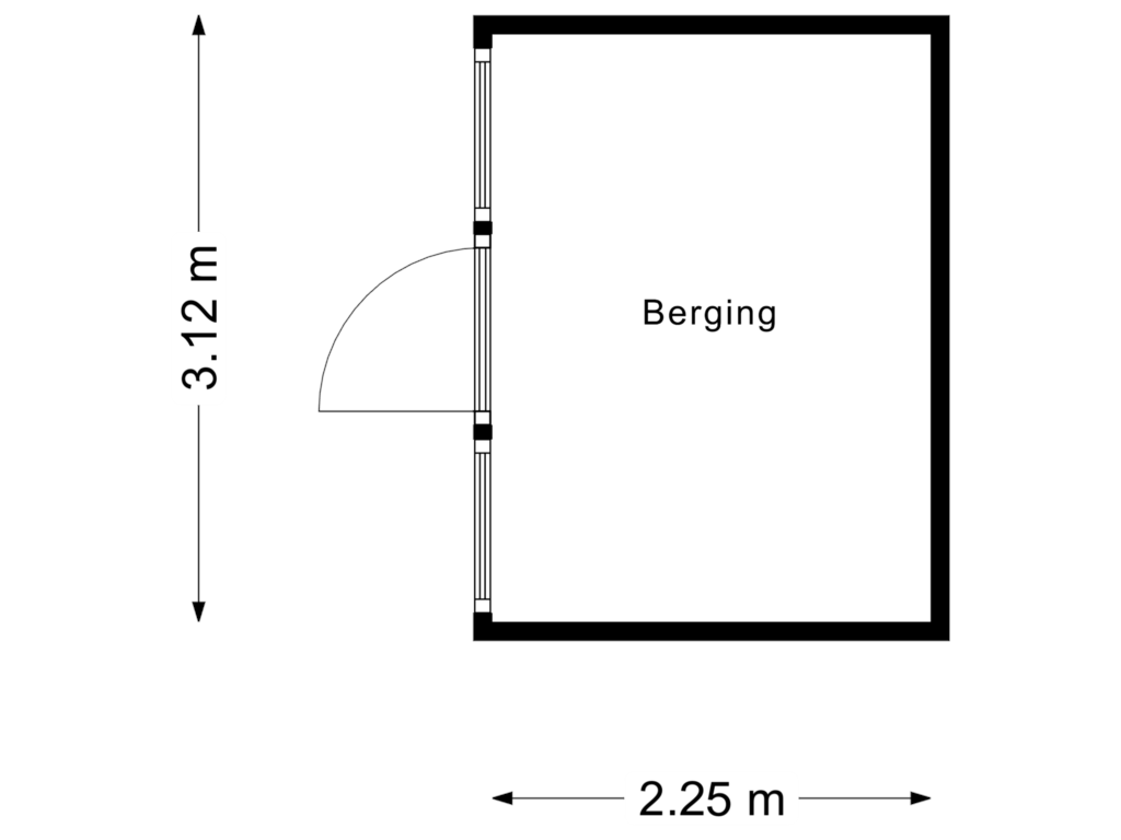 View floorplan of Berging 2 of Stadhoudersweg 26-A