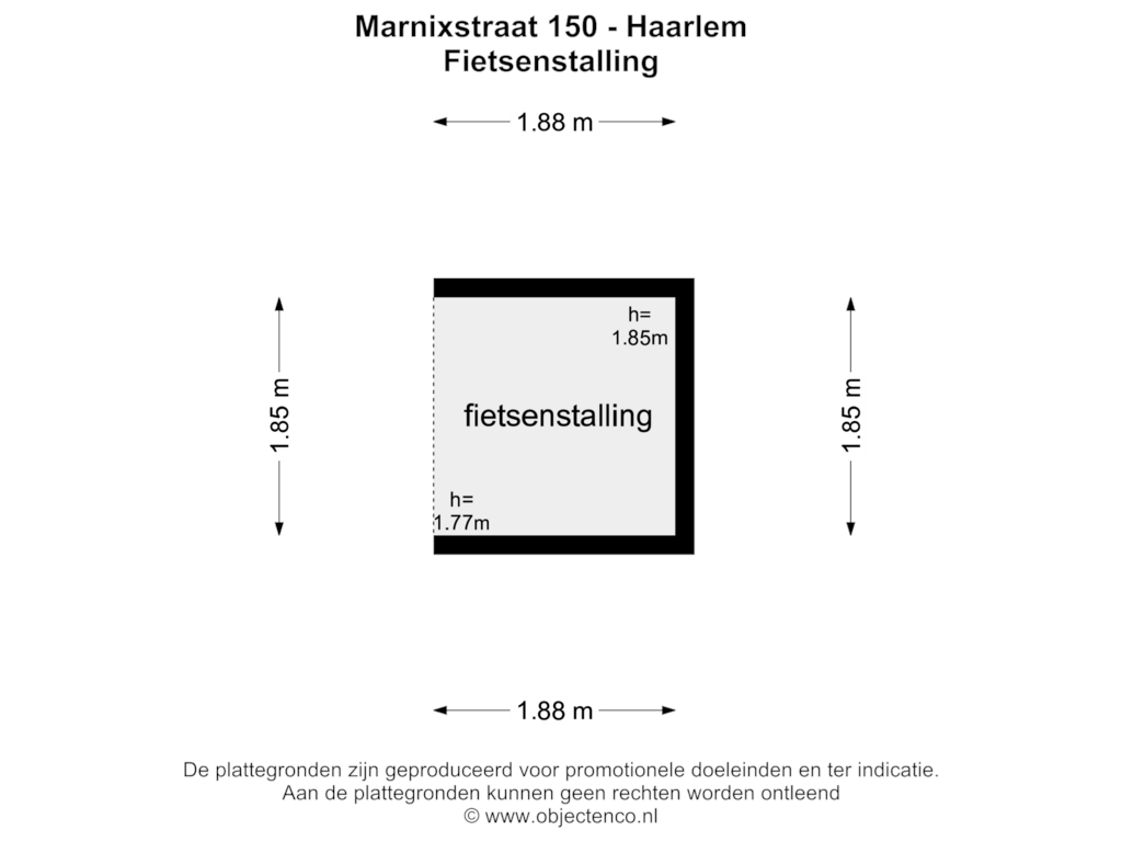 View floorplan of FIETSENSTALLING of Marnixstraat 150