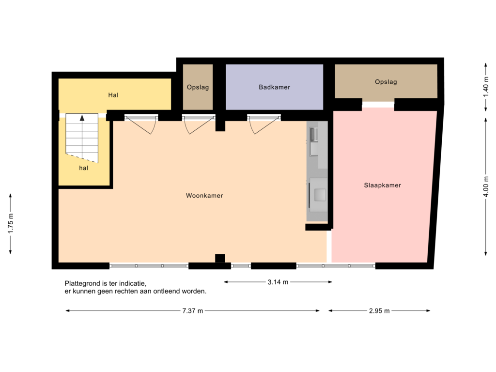 View floorplan of First floor of Waterstraat 81-11