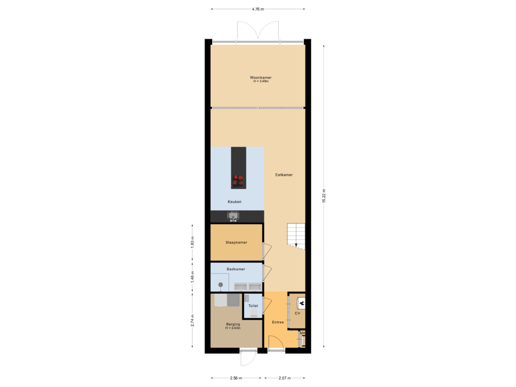 Bekijk plattegrond van Begane grond van Van Schendelstraat 1-11