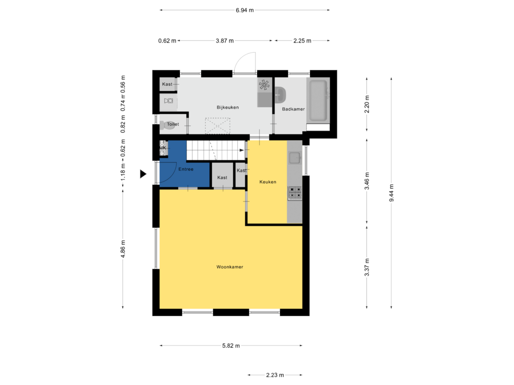 Bekijk plattegrond van Begane Grond van Langwijkstraat 13