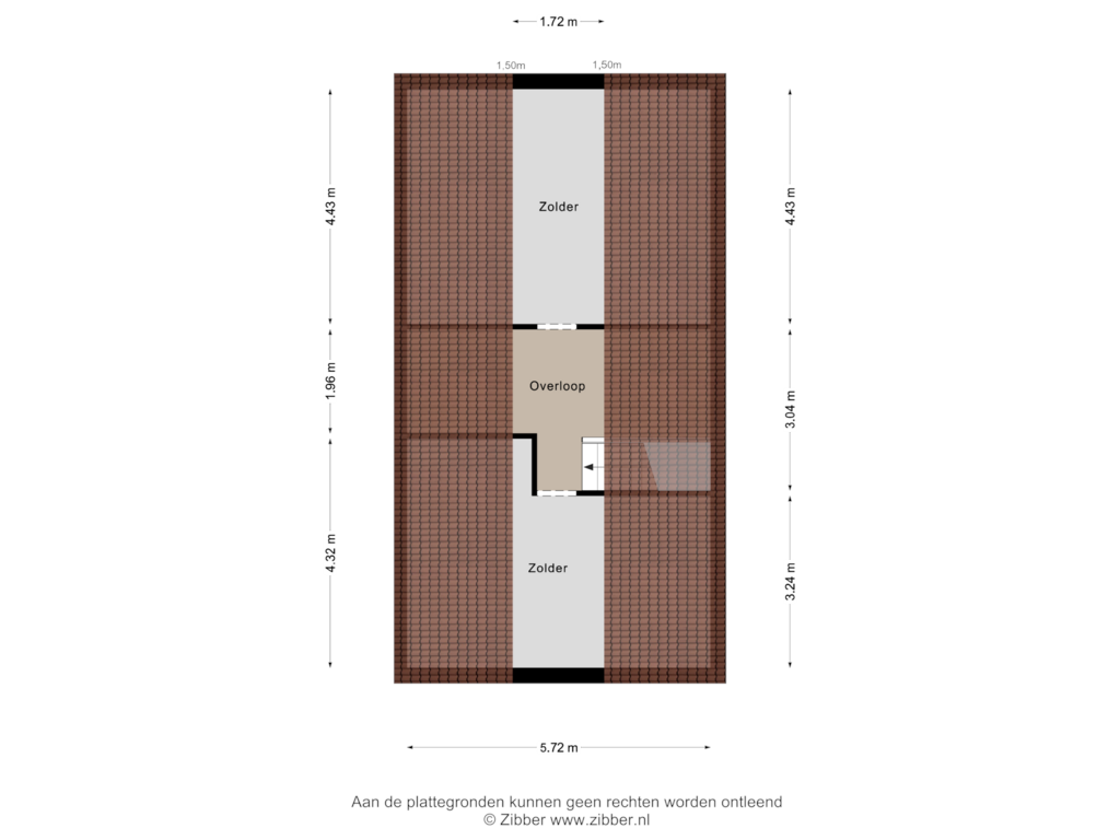 View floorplan of Zolder of Voorstraat 3