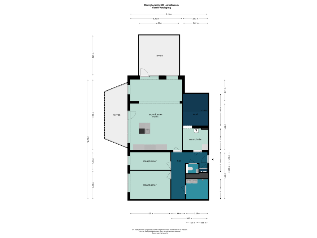 Bekijk plattegrond van VIERDE VERDIEPING van Haringbuisdijk 697