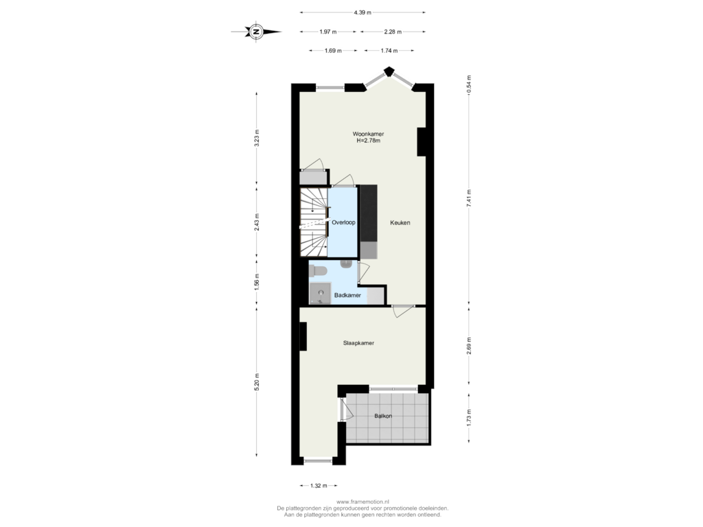 Bekijk plattegrond van Verdieping 1 van Baroniestraat 34-B