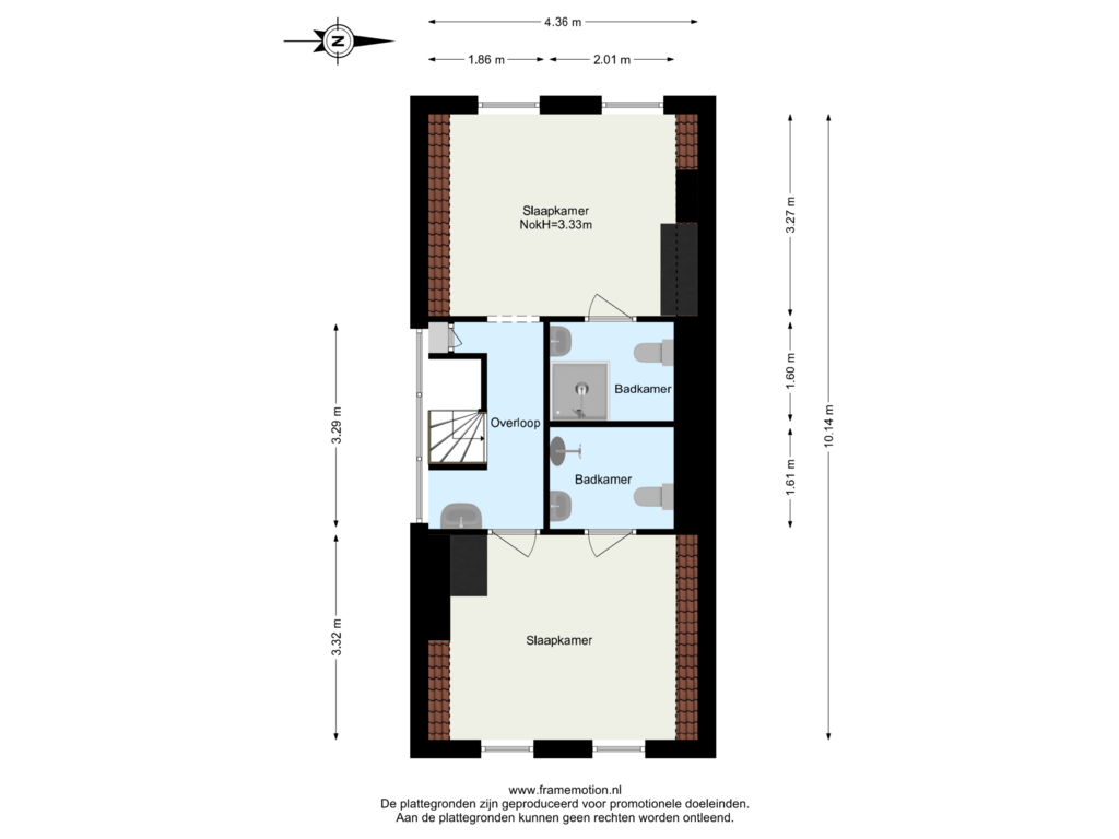 Bekijk plattegrond van Verdieping 2 van Baroniestraat 34-B