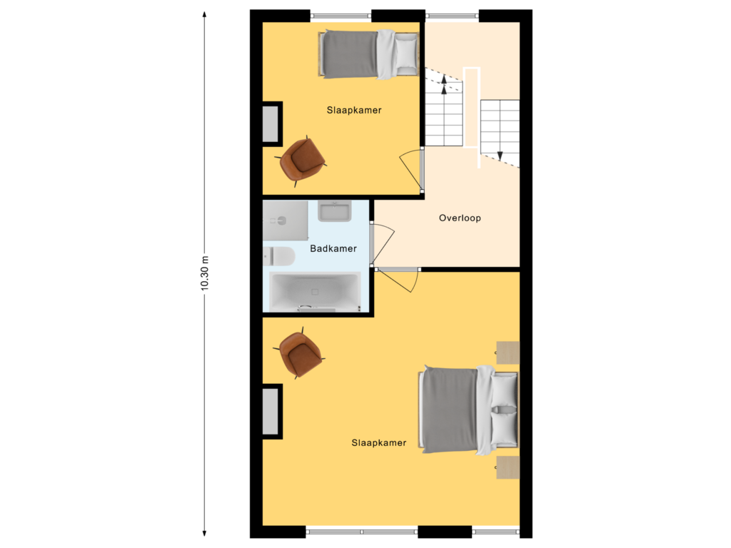 View floorplan of 1e Verdieping of Adastraat 24