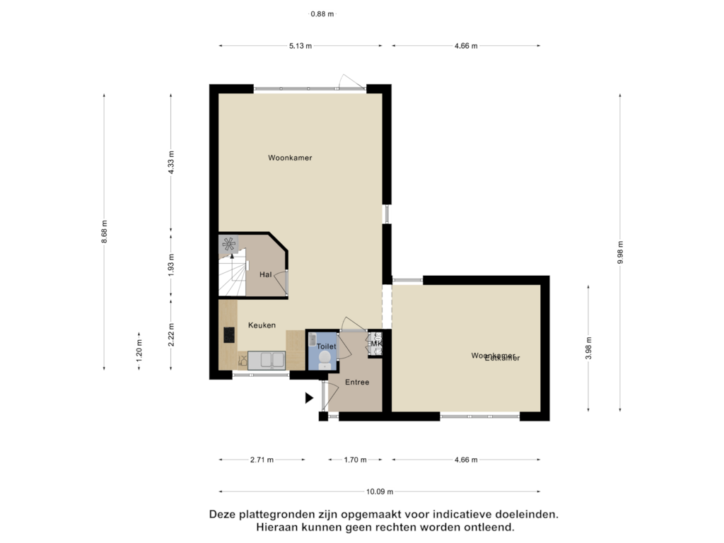 Bekijk plattegrond van Begane Grond van Vinkenerf 34