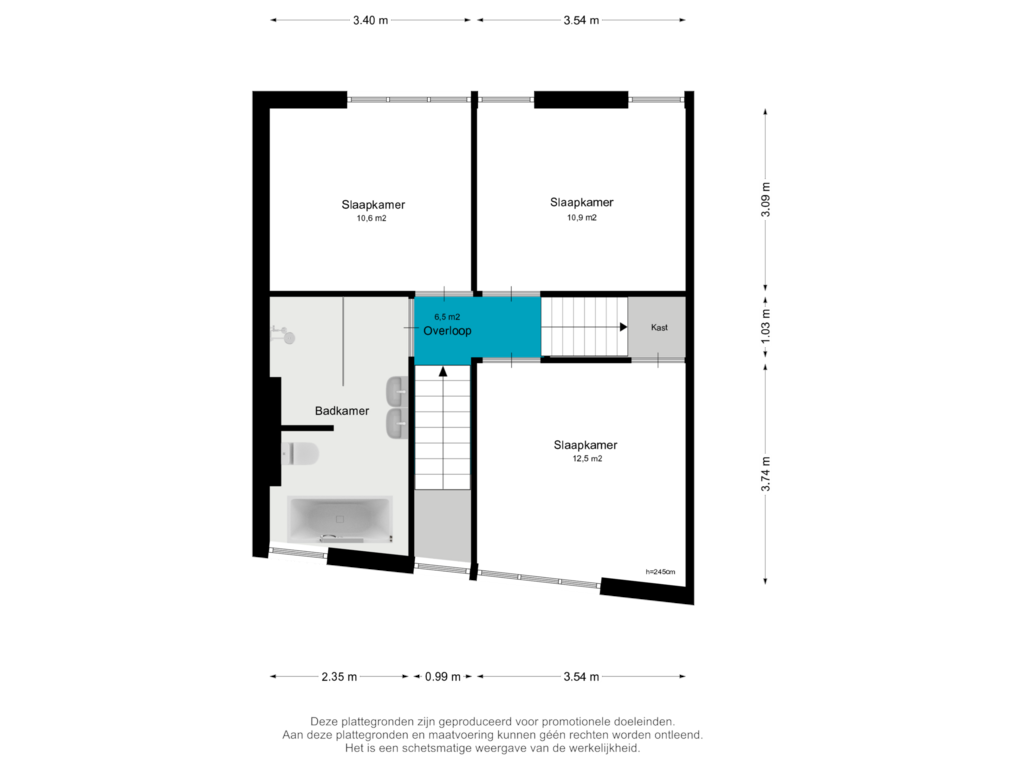 View floorplan of 1e Verdieping of Ruisvoorn 57