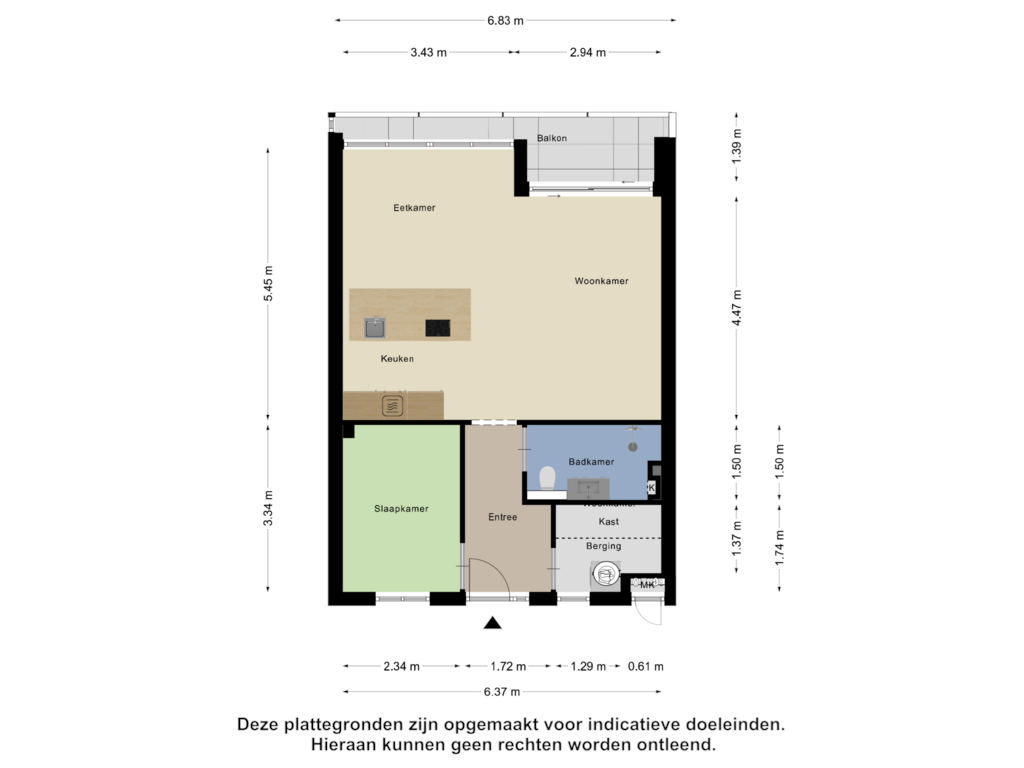 Bekijk plattegrond van Appartement van Aaltenseweg 12-E