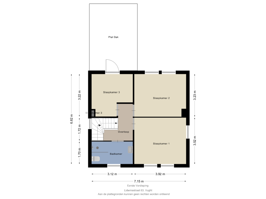 View floorplan of Eerste Verdieping of Lidwinastraat 63