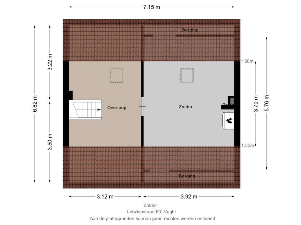 View floorplan of Zolder of Lidwinastraat 63