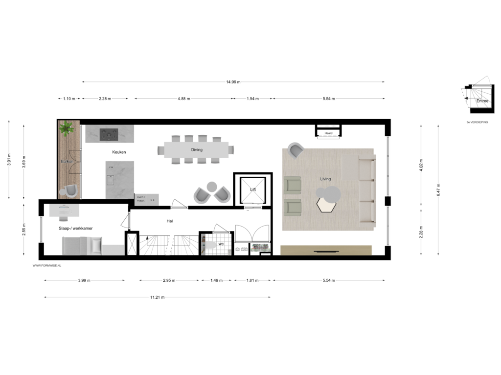 Bekijk plattegrond van 4e VERDIEPING van Paulus Potterstraat 40-4