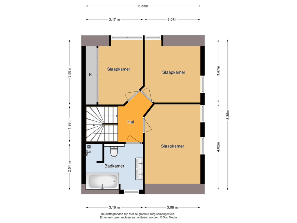 View floorplan of 1e Verdieping of Heidehof 2