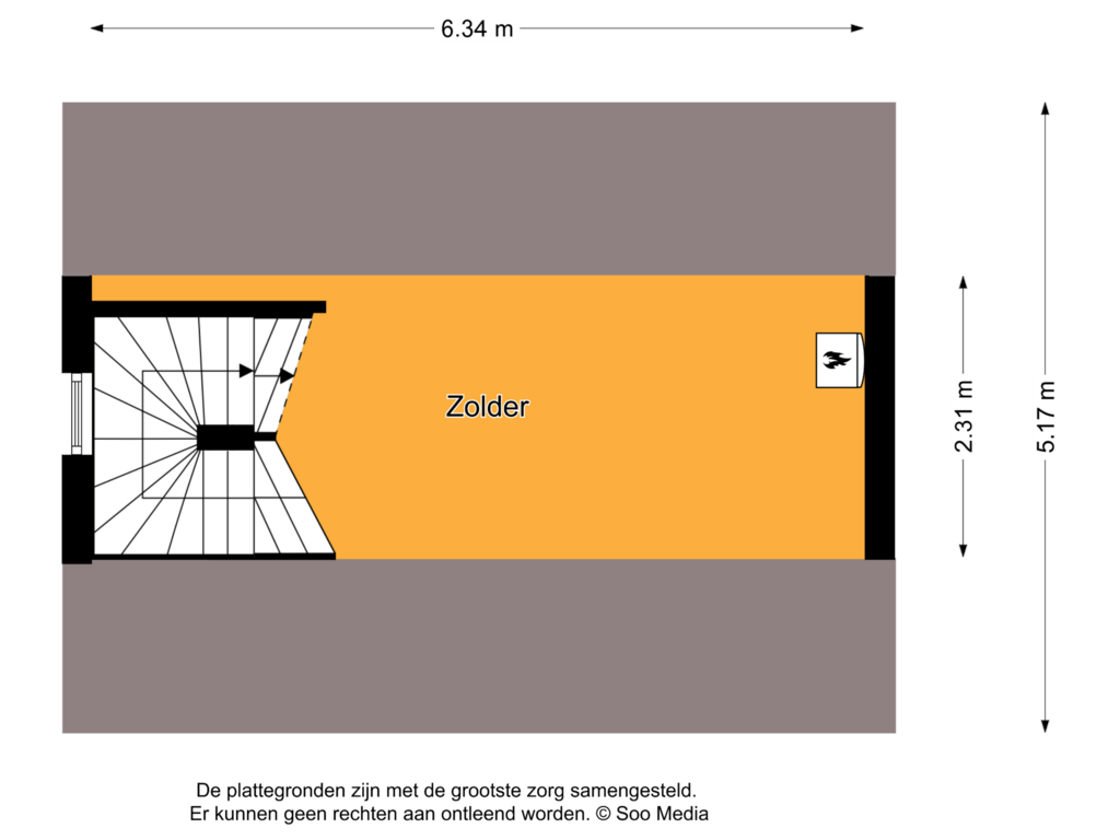 View floorplan of Zolder of Heidehof 2