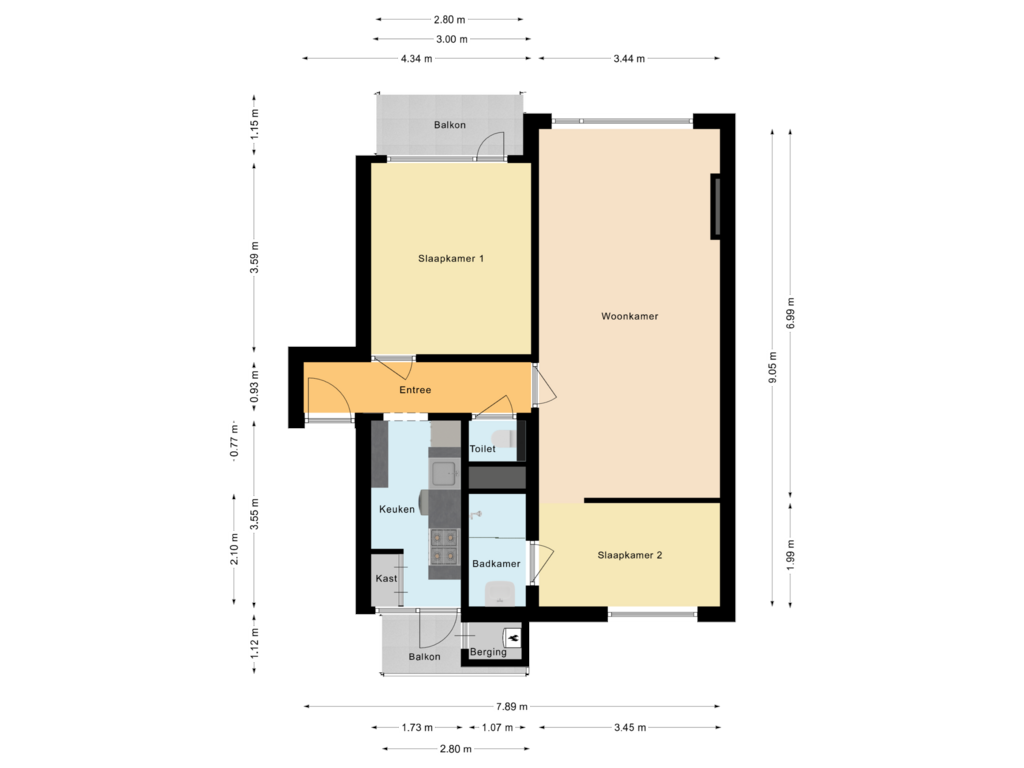 Bekijk plattegrond van Appartement van Lobeliastraat 33-A