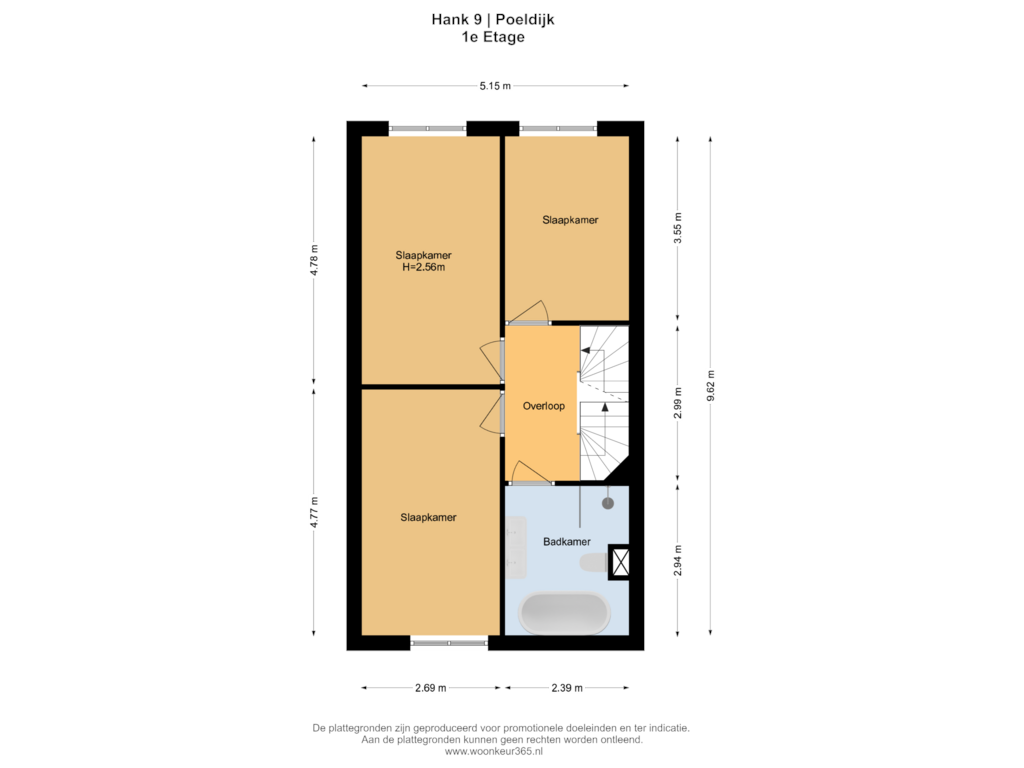 Bekijk plattegrond van 1e Etage van Hank 9