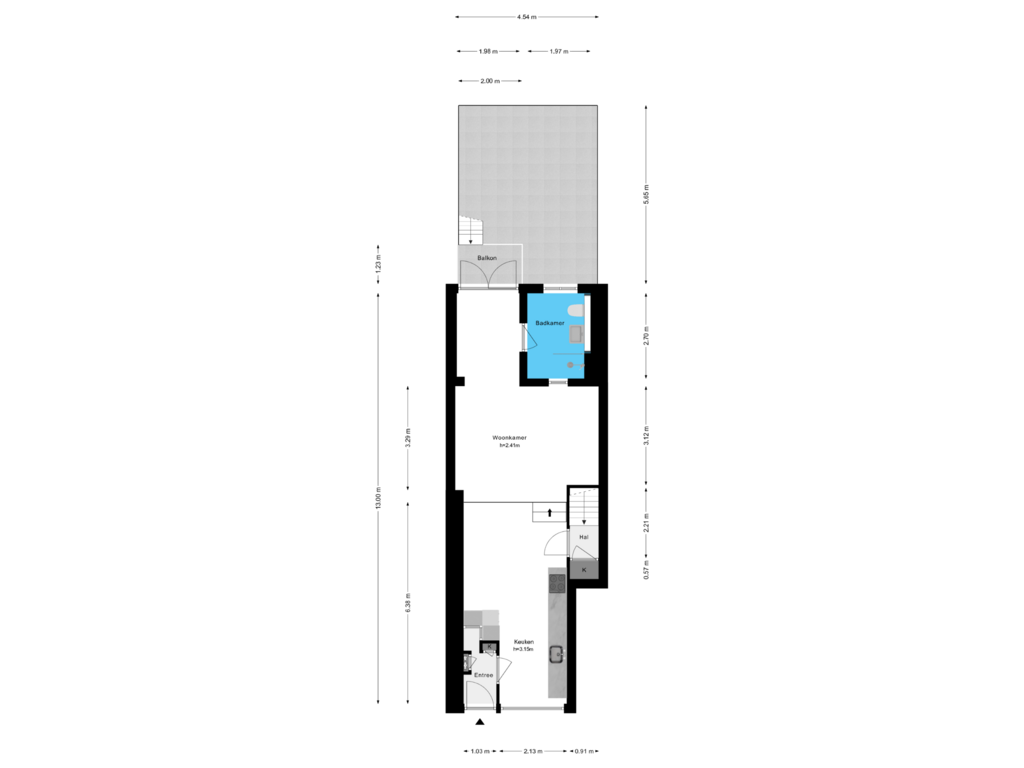 View floorplan of Perceel of Govert Flinckstraat 378-H