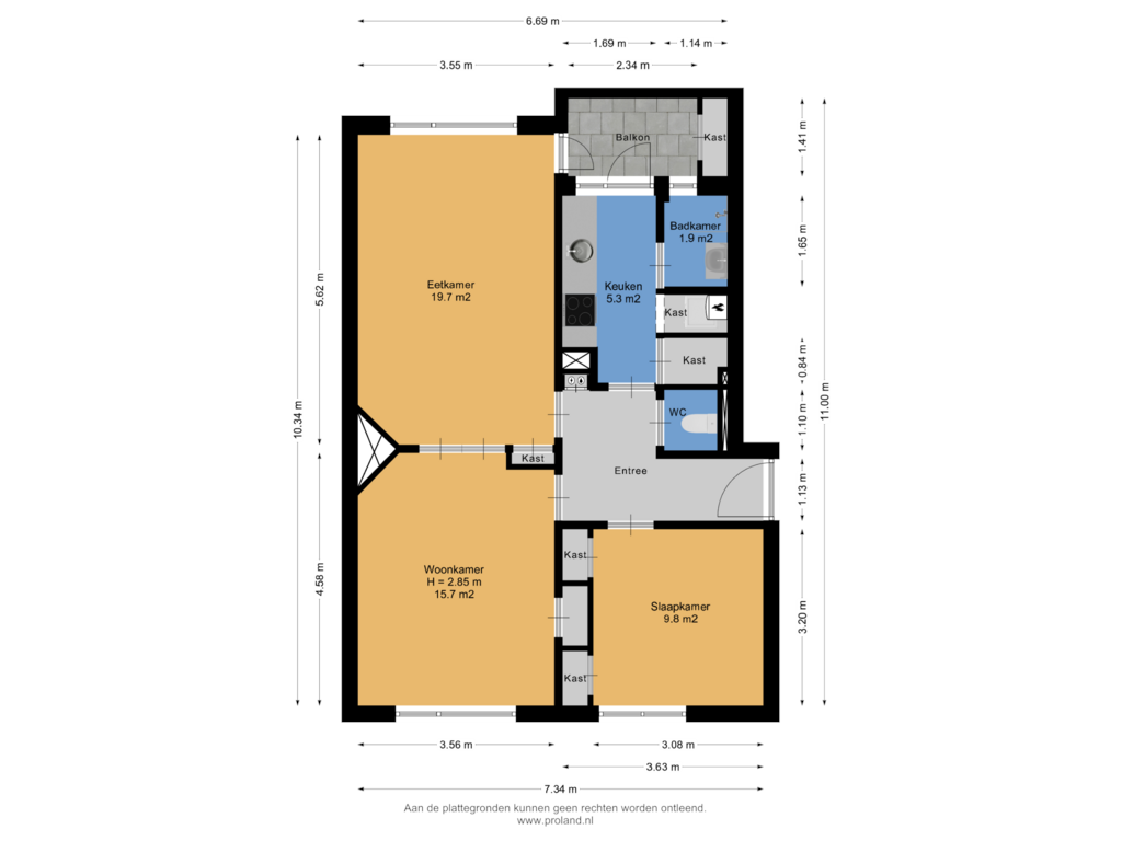 Bekijk plattegrond van Appartement van Gorechtkade 94-B