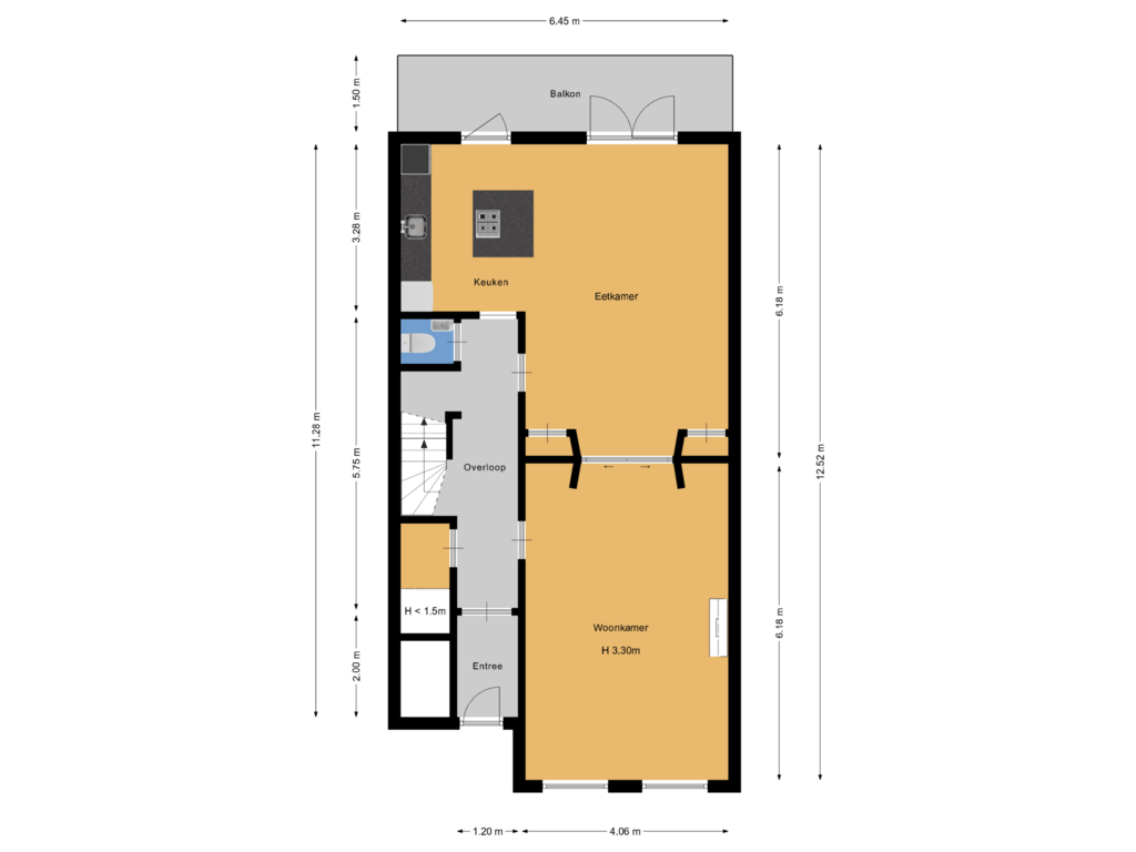 Bekijk plattegrond van Beletage van Willemsparkweg 126-H