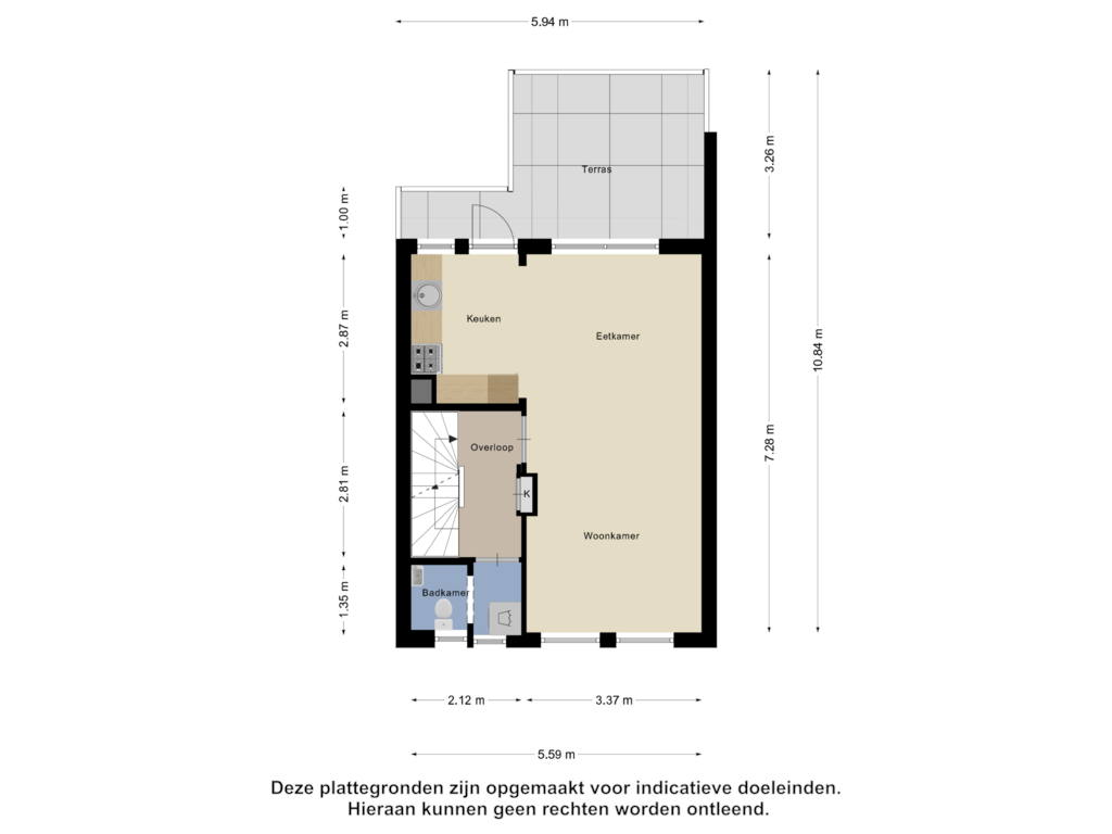 View floorplan of Eerste Verdieping of Magna Petestraat 13-A