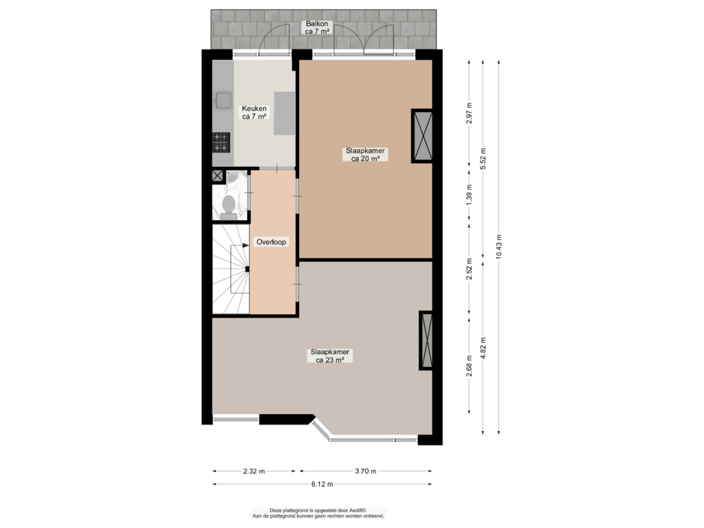 View floorplan of Eerste verdieping of Petrus Campersingel 145-A